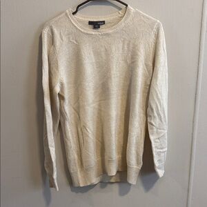 Basic Editions Men's Light Cream Crewneck Sweater